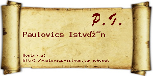 Paulovics István névjegykártya